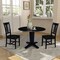 International Concepts 42 in. Solid Wood Dual Drop Leaf Dining Table with 2 Chairs in Black K46-42DPT-23B-C10-2 - alternate 2